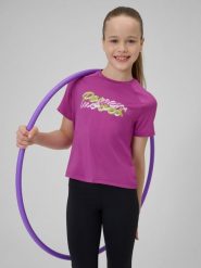4F Koszulka sportowa szybkoschnąca dziewczęca - różowa 134/140 (8-10 lat). Czerwone t-shirty i topy dla dziewczynek 4f, bez wzorów, z materiału, bez ramiączek. Za 59.99 zł.