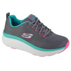 Buty sportowe Sneakersy damskie, Skechers D'Lux Walker - Fresh Finesse. Niebieskie obuwie sportowe damskie Skechers, bez wzorów, z materiału, trekkingowe. Za 299.99 zł.