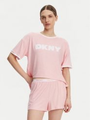 DKNY Piżama YI80039 Różowy Regular Fit. Czerwone piżamy damskie DKNY, m, bez wzorów, z syntetyku, bez ramiączek. Za 199.99 zł.