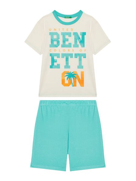 United Colors Of Benetton Piżama 30960P08O Niebieski Regular Fit. Niebieskie bielizna dla chłopców United Colors Of Benetton, bez wzorów, z bawełny. Za 69.99 zł.