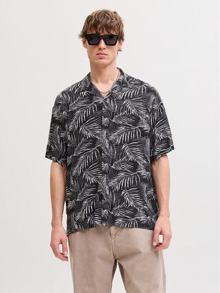Jack & Jones Koszula Jeff 12288854 Czarny Relaxed Fit. Czarne koszule męskie Jack & Jones, l, bez wzorów, bez kołnierzyka, bez ramiączek. Za 129.99 zł.