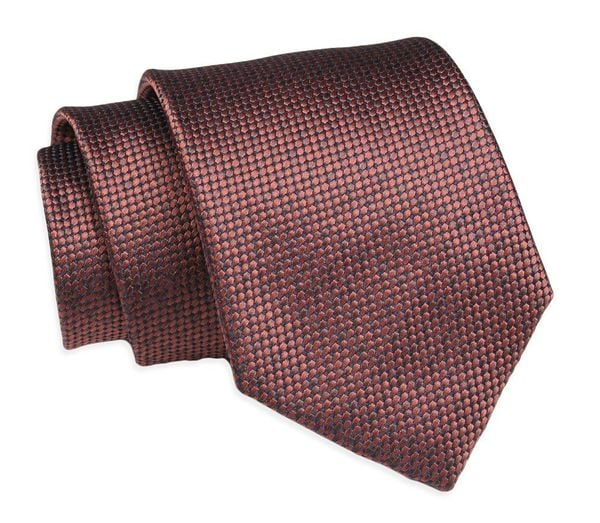 Krawat Klasyczny, Brązowy, Miedziany w Drobny Rzucik, Męski, Szeroki 8 cm, Elegancki -CHATTIER. Brązowe krawaty i muchy Chattier, bez wzorów, z poliesteru, eleganckie. Za 49.00 zł.