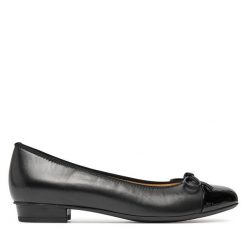 Baleriny Ara. Czarne baleriny damskie Ara, bez wzorów, bez obcasa. Za 429.99 zł.