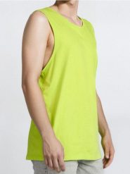 Bawełniany tank top - zielony. Zielone t-shirty męskie Sinsay, l, bez wzorów, z bawełny, bez kołnierzyka. W wyprzedaży za 9.99 zł.