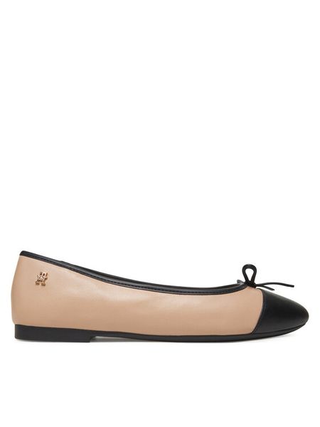 Tommy Hilfiger Baleriny Toe Cap Leather Ballerina FW0FW08759 Écru. Baleriny damskie Tommy Hilfiger, bez wzorów, ze skóry, bez obcasa. Za 259.99 zł.