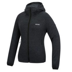 Damska bluza z kapturem i rozciągliwym zamkiem błyskawicznym Ferna Marl Midlayer. Szare bluzy damskie Regatta, m, bez wzorów, z materiału, z kapturem. Za 119.99 zł.