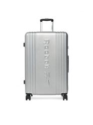 Reebok Walizka duża RBK-WAL-003-07-CCC-L Srebrny. Szare walizki męskie Reebok, bez wzorów, z tworzywa sztucznego, duże. Za 349.99 zł.