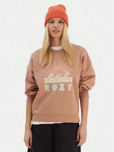 Roxy Bluza ERJFT04874 Brązowy Relaxed Fit. Brązowe bluzy damskie Roxy, xl, bez wzorów, bez kaptura. Za 259.99 zł.