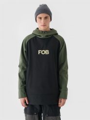 4F Długa bluza snowboardowa z softshellu membrana 5000 męska - czarna 3XL. Czarne bluzy męskie 4f, na zimę, m, bez wzorów, z dzianiny, z kapturem. Za 399.99 zł.