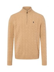 Polo Ralph Lauren koszulka z dzianiny z zawartością kaszmiru Mężczyźni Wełna beżowy, XXL. Brązowe koszulki polo męskie Polo Ralph Lauren, m, bez wzorów, z dzianiny, klasyczne, bez ramiączek. Za 749.95 zł.