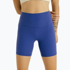 Spodenki JOYINME Ribbed. Niebieskie szorty sportowe damskie Joy in me, bez wzorów, sportowe, na fitness i siłownię. Za 139.99 zł.