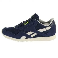 Buty do chodzenia damskie Reebok CL Nylon Slim EP. Niebieskie obuwie sportowe damskie Reebok, bez wzorów, z gumy, trekkingowe. Za 308.00 zł.