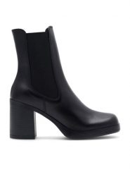 Gino Rossi Botki CELANO-22740NB Czarny. Czarne botki damskie Gino Rossi, z materiału, bez obcasa, na słupku, bez zapięcia. Za 349.99 zł.