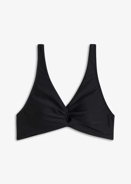 Biustonosz bikini typu bustier z ozdobnym przewiązaniem. Fioletowe bikini damskie bonprix, z aplikacjami. Za 77.99 zł.