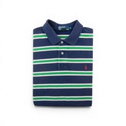Second life - Polo Ralph Lauren koszulka męska z krótkim rękawem - Stan dobry. Niebieskie koszulki polo męskie Ralph Lauren, l, bez wzorów, z jeansu, eleganckie, bez ramiączek. Za 106.46 zł.
