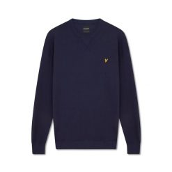 Bluza Lyle & Scott. Niebieskie bluzy męskie LYLE AND SCOTT, l, bez wzorów, z bawełny, bez kaptura. Za 278.50 zł.