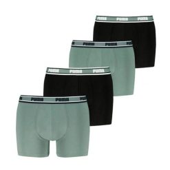 Bokserki męskie Puma ELASTIC INTEREST 4-PACK zielone 94776801 r M. Zielone bokserki męskie Puma, l, bez wzorów, z bawełny. Za 202.83 zł.
