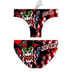 Kąpielówki męskie spodenki kąpielowe slipy Turbo Hombre Crazy Joker. Czerwone krótkie spodenki sportowe męskie TURBO, m, bez wzorów, do pływania. Za 129.99 zł.