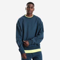 Bluza męska Elementals okrągły dekolt oversize. Zielone bluzy sportowe męskie Decathlon, l, bez wzorów, z bawełny, bez kaptura. Za 179.99 zł.