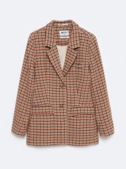 Marynarka damska z dodatkiem wełny w kratę Mayami 000. Niebieskie żakiety damskie Big Star, l, bez wzorów, z wełny, eleganckie. W wyprzedaży za 279.99 zł.