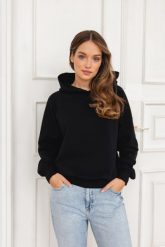BLUZA MILA CZARNA S - Flawless. Czarne bluzy damskie Flawless, s, bez wzorów, z bawełny, z kapturem. Za 203.00 zł.