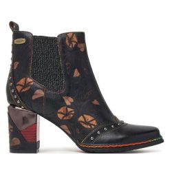 Botki Laura Vita. Czarne botki damskie Laura Vita, bez obcasa, na słupku, bez zapięcia. Za 689.99 zł.