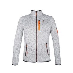 Polar bluza rozpinana dzianinowa melanżowa Navoy AULP 3 kieszenie. Szare bluzy męskie Aulp, na zimę, m, bez wzorów, z dzianiny, bez kaptura. Za 269.99 zł.