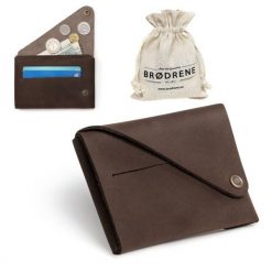Portfel Skórzany Etui Brødrene W02 Ciemny Brąz. Portfele męskie Brødrene, bez wzorów, ze skóry. Za 99.00 zł.