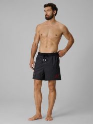 4F Spodenki plażowe boardshorty męskie - czarne L. Czarne krótkie spodenki sportowe męskie 4f, l, bez wzorów, na fitness i siłownię. Za 129.99 zł.