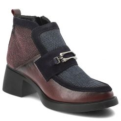 Bordowe Botki Maciejka Eleganckie Obuwie Damskie Na Obcasie. Czerwone kozaki damskie Maciejka, ze skóry, bez obcasa, na obcasie. Za 379.00 zł.