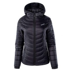 Kurtka Ocieplana Damska Lady Nahia. Czarne kurtki damskie Hi-tec, s, bez wzorów, z puchu, bez kaptura, trekkingowe. Za 236.99 zł.