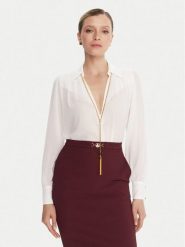 Elisabetta Franchi Bluza CA-133-57E2-V400 Biały Regular Fit. Białe bluzki damskie Elisabetta Franchi, bez wzorów, z syntetyku, bez kołnierzyka, bez ramiączek. Za 1,649.00 zł.