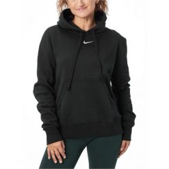 Bluza damska Nike Sportswear Phoenix Fleece. Czarne bluzy sportowe damskie Nike, bez wzorów, bez kaptura, na fitness i siłownię. Za 269.99 zł.
