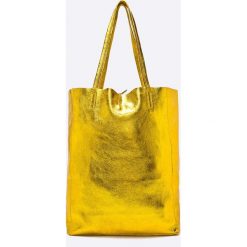 Answear - Torebka skórzana Violet Kiss. Pomarańczowe torebki shopper damskie ANSWEAR, z materiału. W wyprzedaży za 169.90 zł.