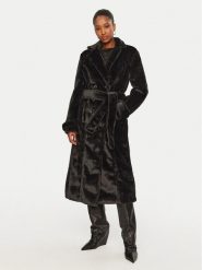 Bardot Futro Faux 59622JB Czarny Regular Fit. Czarne płaszcze damskie Bardot, s, bez wzorów, z futra, bez kaptura. Za 779.99 zł.