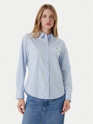 Tommy Hilfiger Koszula Ess WW0WW47169 Błękitny Regular Fit. Niebieskie bluzki damskie Tommy Hilfiger, bez wzorów, z bawełny, bez kołnierzyka, bez ramiączek. Za 259.99 zł.