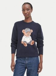 Guess Sweter W6BR84 Z1927 Granatowy Regular Fit. Niebieskie swetry damskie Guess, s, z aplikacjami, z wiskozy, bez kołnierzyka, bez ramiączek, bez kaptura. Za 394.99 zł.