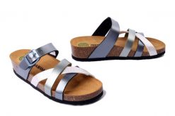 DR. BRINKMANN 700698-09 anthrazit, klapki damskie. Szare klapki damskie Dr. Brinkmann, bez wzorów, bez obcasa, na koturnie. Za 163.92 zł.