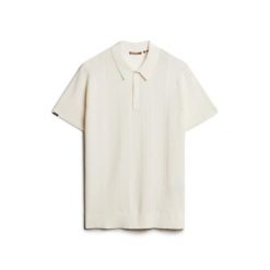 Dzianinowa koszulka polo Superdry. Białe koszulki polo męskie Superdry., na lato, s, bez wzorów, z bawełny, eleganckie, bez ramiączek. Za 334.75 zł.