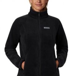 Bluza sportowa damska Columbia Benton Springs Full Zip. Czarne bluzy sportowe damskie Columbia, xl, bez wzorów, z materiału, bez kaptura, outdoorowe. Za 209.00 zł.
