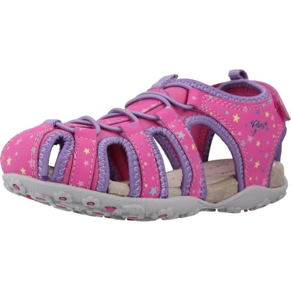 Sandały GEOX JR SANDAL ROXANNE A Rose. Czerwone sandały damskie Geox, bez wzorów, ze skóry, bez obcasa, bez zapięcia. Za 152.99 zł.