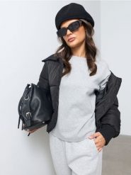Bawełniana bluzka z długim rękawem - szary. Szare bluzki damskie Sinsay, l, bez wzorów, z bawełny, bez kołnierzyka, bez ramiączek. Za 29.99 zł.