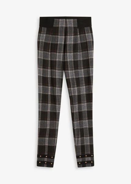 Jegginsy ze złotymi nitami. Czerwone legginsy damskie bonprix, bez wzorów. Za 39.99 zł.