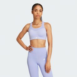 Biustonosz TLRD Impact Training High-Support. Czarne obuwie sportowe damskie Adidas, bez wzorów, z materiału, na fitness i siłownię. Za 279.00 zł.