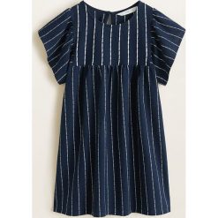 Mango Kids - Sukienka dziecięca Lucia 110-152 cm. Niebieskie sukienki dla dziewczynek Mango Kids, bez wzorów, z bawełny, casualowe, bez ramiączek, krótkie. W wyprzedaży za 39.90 zł.
