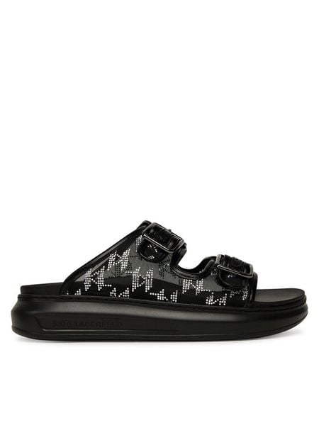 KARL LAGERFELD Klapki Kapri Slide KL62505A Czarny. Czarne klapki damskie KARL LAGERFELD, bez wzorów, z materiału, bez obcasa. Za 479.99 zł.