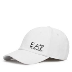 Czapka z daszkiem EA7 Emporio Armani. Białe czapki i kapelusze męskie EA7 Emporio Armani, bez wzorów. Za 239.99 zł.