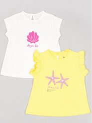 Zippy Komplet t-shirtów ZBGAP0303 23014 Kolorowy Regular Fit. T-shirty i topy dla dziewczynek zippy, bez wzorów, z bawełny, bez ramiączek. Za 59.99 zł.
