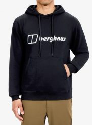 Bluza z kapturem męska Berghaus Logo Hoody Light. Czarne bluzy męskie Berghaus, l, bez wzorów, z bawełny, z kapturem. Za 335.49 zł.