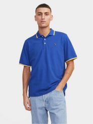 Jack & Jones Polo Bluwin 12169064 Niebieski Regular Fit. Niebieskie koszulki polo męskie Jack & Jones, l, bez wzorów, z syntetyku, bez ramiączek. Za 79.99 zł.